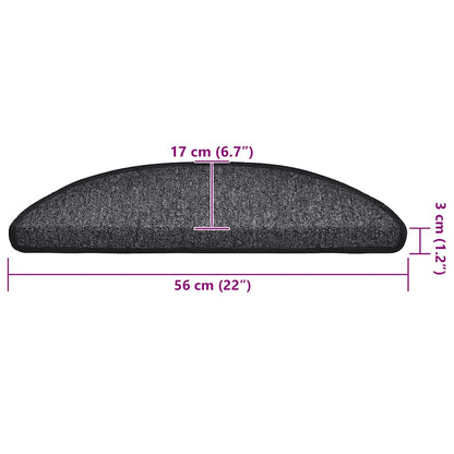 Stufenmatten 30 Stk. 56x17x3 cm Anthrazit Halbrund