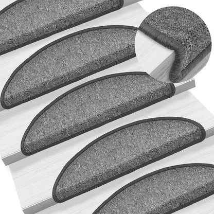 Stufenmatten 30 Stk. 56x17x3 cm Dunkelgrau Halbrund
