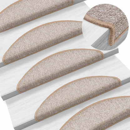 Stufenmatten 30 Stk. 56x17x3 cm Hellbraun Halbrund