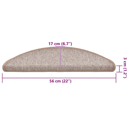 Stufenmatten 30 Stk. 56x17x3 cm Hellbraun Halbrund