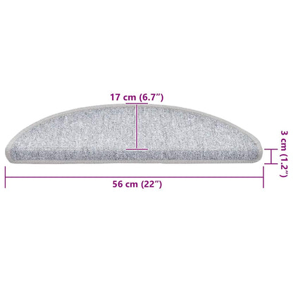 Stufenmatten 30 Stk. 56x17x3 cm Hellgrau Halbrund