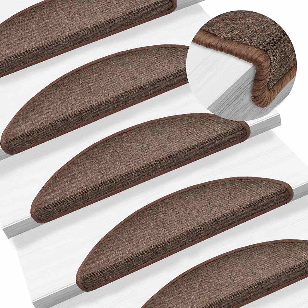 Stufenmatten 30 Stk. 56x17x3 cm Kaffeebraun Halbrund