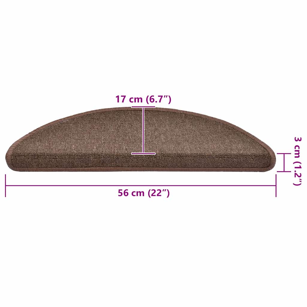 Stufenmatten 30 Stk. 56x17x3 cm Kaffeebraun Halbrund