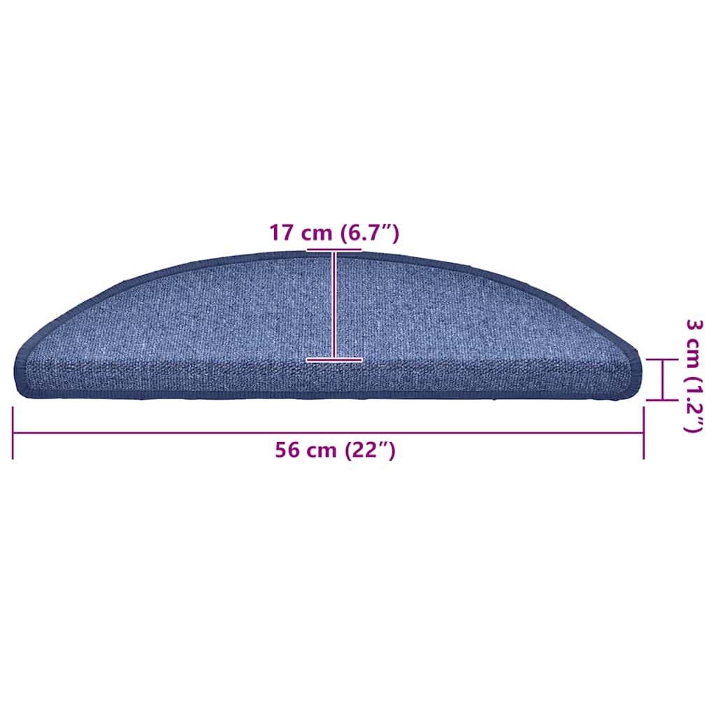 Stufenmatten 30 Stk. 56x17x3 cm Blau Halbrund