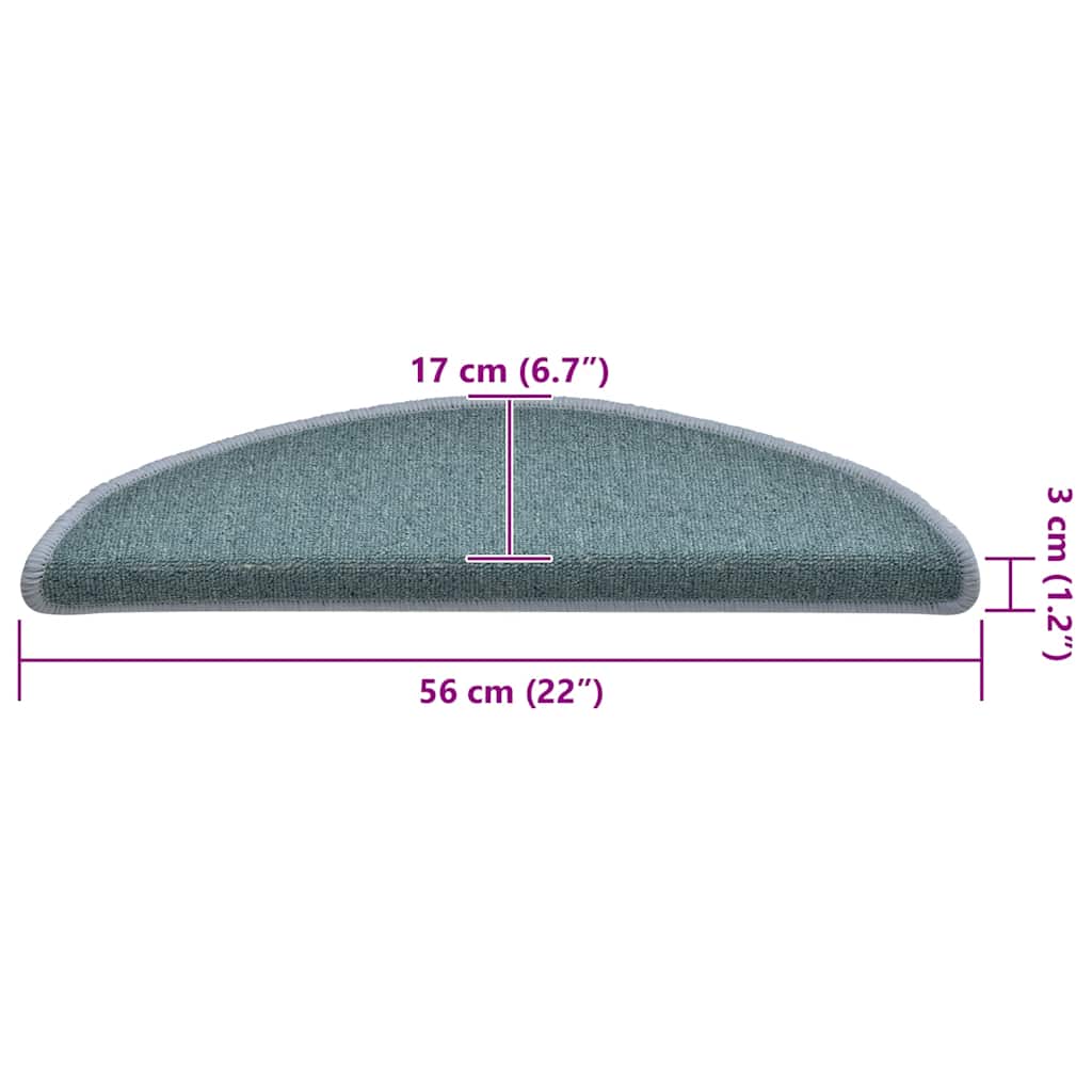 Stufenmatten 30 Stk. 56x17x3 cm Seeblau Halbrund