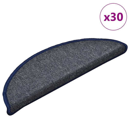 Stufenmatten 30 Stk. 56x17x3 cm Dunkelgrau und Blau Halbrund