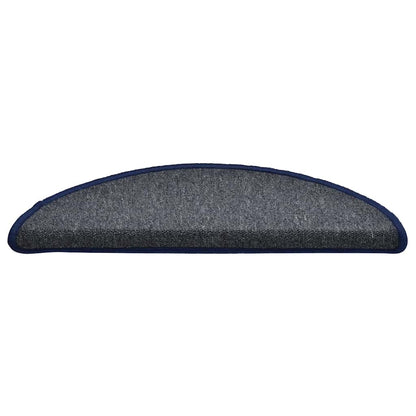 Stufenmatten 30 Stk. 56x17x3 cm Dunkelgrau und Blau Halbrund