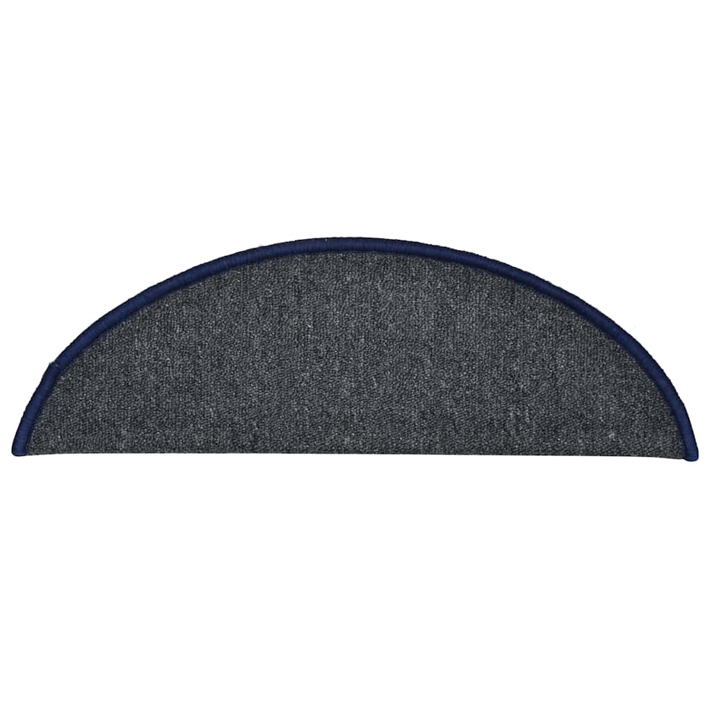 Stufenmatten 30 Stk. 56x17x3 cm Dunkelgrau und Blau Halbrund