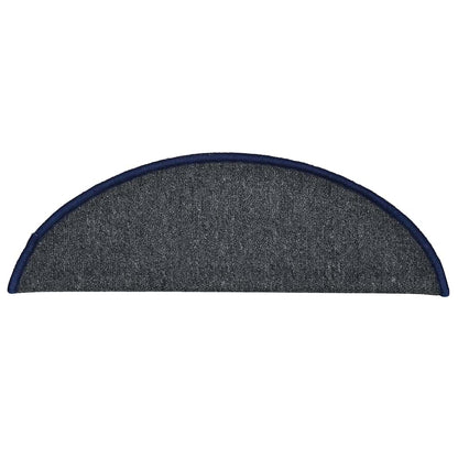 Stufenmatten 30 Stk. 56x17x3 cm Dunkelgrau und Blau Halbrund