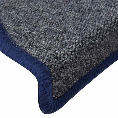 Stufenmatten 30 Stk. 56x17x3 cm Dunkelgrau und Blau Halbrund