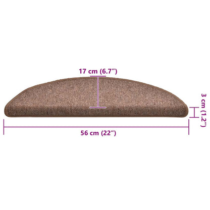 Stufenmatten 30 Stk. 56x17x3 cm Braun Halbrund
