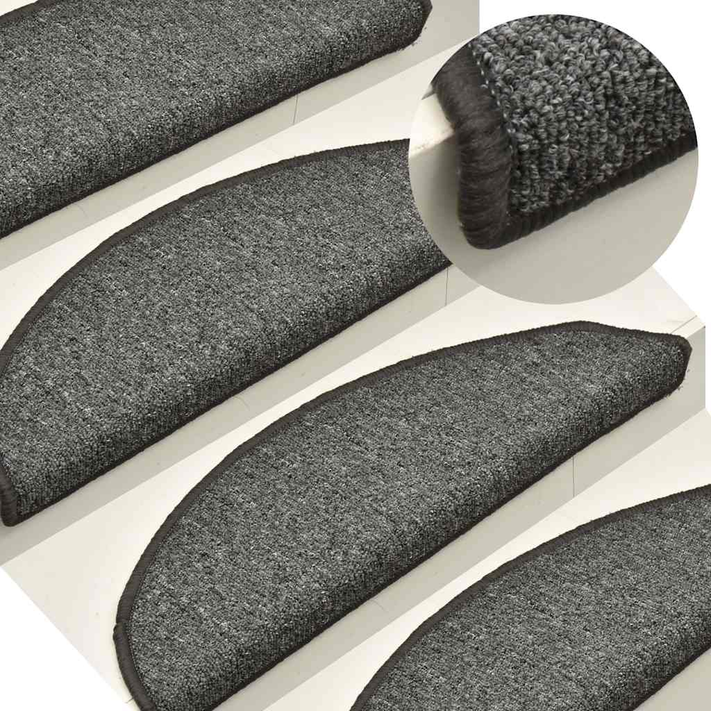 Stufenmatten 30 Stk. 56x17x3 cm Dunkelgrau Halbrund