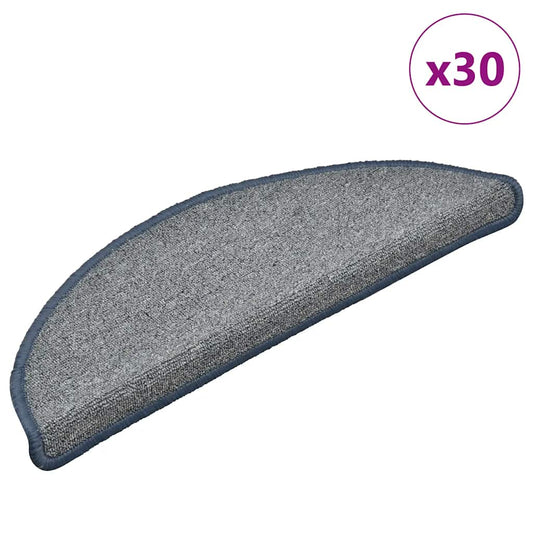 Stufenmatten 30 Stk. 56x17x3 cm Hellgrau und Blau Halbrund