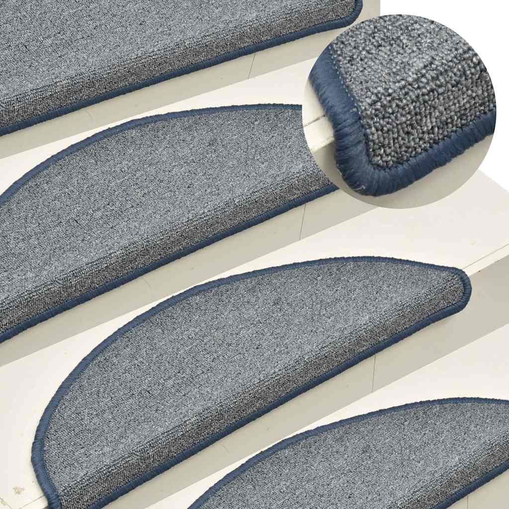Stufenmatten 30 Stk. 56x17x3 cm Hellgrau und Blau Halbrund