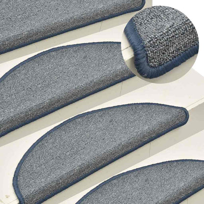 Stufenmatten 30 Stk. 56x17x3 cm Hellgrau und Blau Halbrund