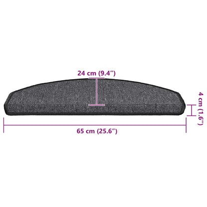 Stufenmatten 30 Stk. 65x24x4 cm Anthrazit Halbrund Groß