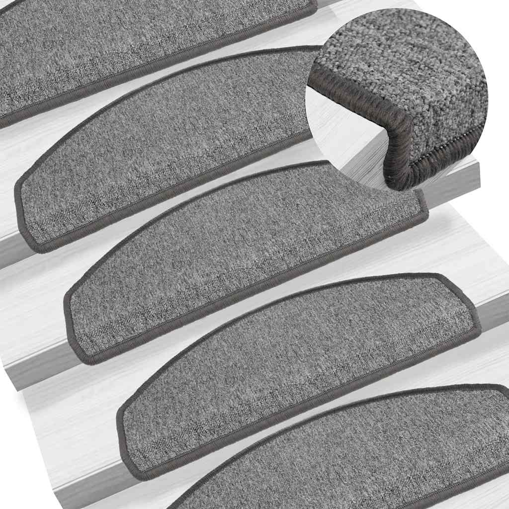 Stufenmatten 30 Stk. 65x24x4 cm Dunkelgrau Halbrund Groß