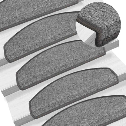 Stufenmatten 30 Stk. 65x24x4 cm Dunkelgrau Halbrund Groß