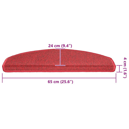 Stufenmatten 30 Stk. 65x24x4 cm Bordeaux Halbrund Groß
