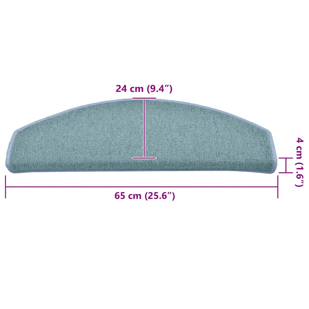 Stufenmatten 30 Stk. 65x24x4 cm Seeblau Halbrund Groß