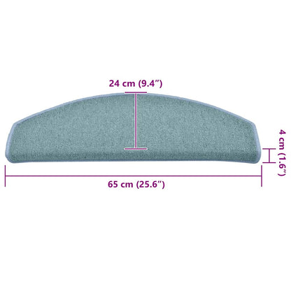 Stufenmatten 30 Stk. 65x24x4 cm Seeblau Halbrund Groß