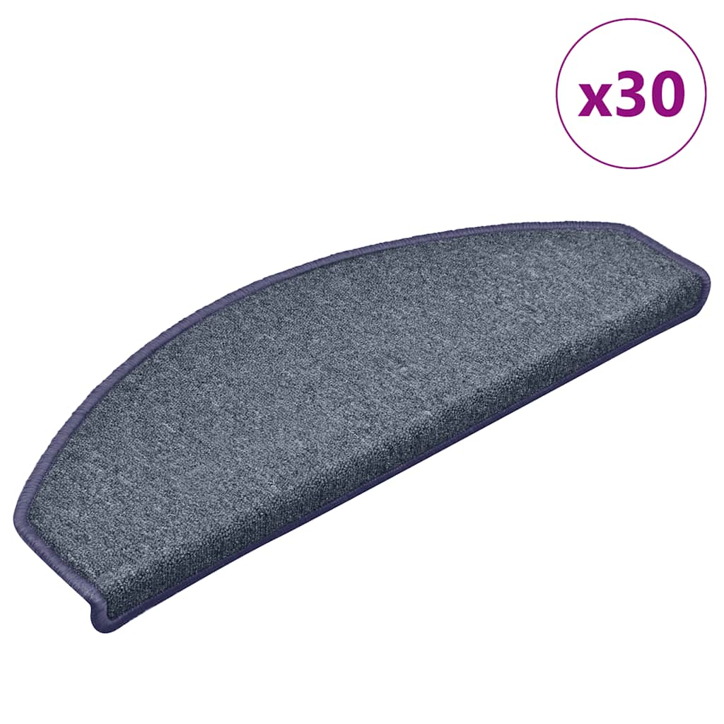 Stufenmatten 30 Stk. 65 x 24 x 4 cm Dunkelgrau und Blau Halbrund Groß