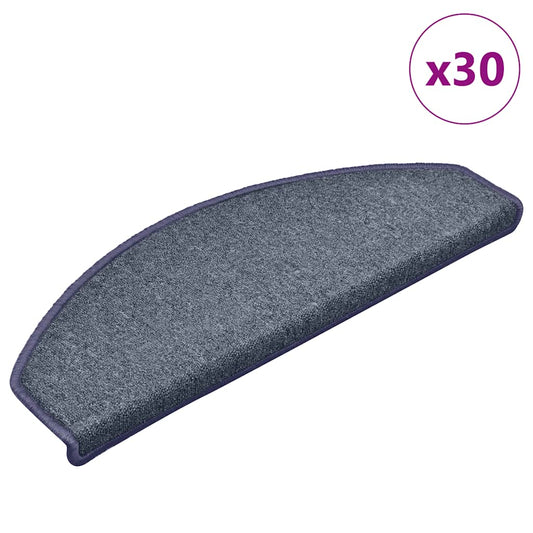 Stufenmatten 30 Stk. 65 x 24 x 4 cm Dunkelgrau und Blau Halbrund Groß