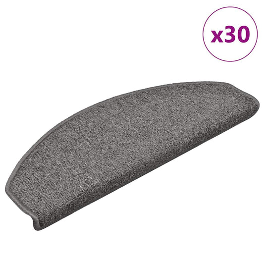 Stufenmatten 30 Stk. 65x24x4 cm Dunkelgrau Halbrund Groß