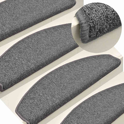 Stufenmatten 30 Stk. 65x24x4 cm Dunkelgrau Halbrund Groß