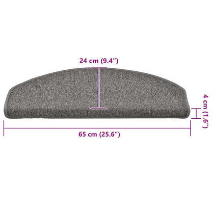 Stufenmatten 30 Stk. 65x24x4 cm Dunkelgrau Halbrund Groß