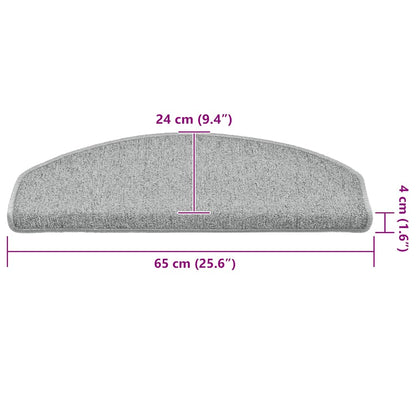 Stufenmatten 30 Stk. 65x24x4 cm Hellgrau Halbrund Groß