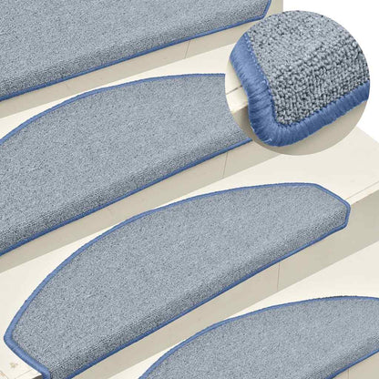 Stufenmatten 30 Stk. 65x24x4 cm Hellgrau und Blau Halbrund Groß