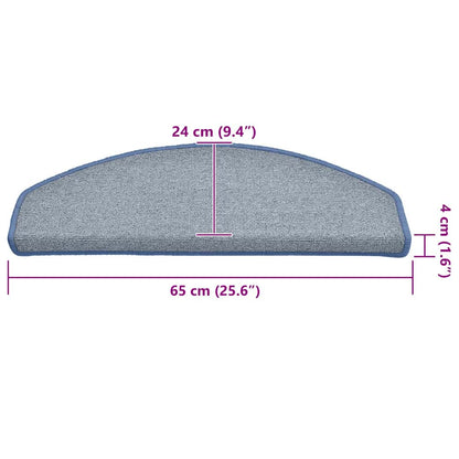 Stufenmatten 30 Stk. 65x24x4 cm Hellgrau und Blau Halbrund Groß