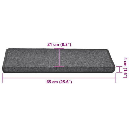 Stufenmatten 30 Stk. 65x21x4 cm Dunkelgrau Rechteckiger Rand