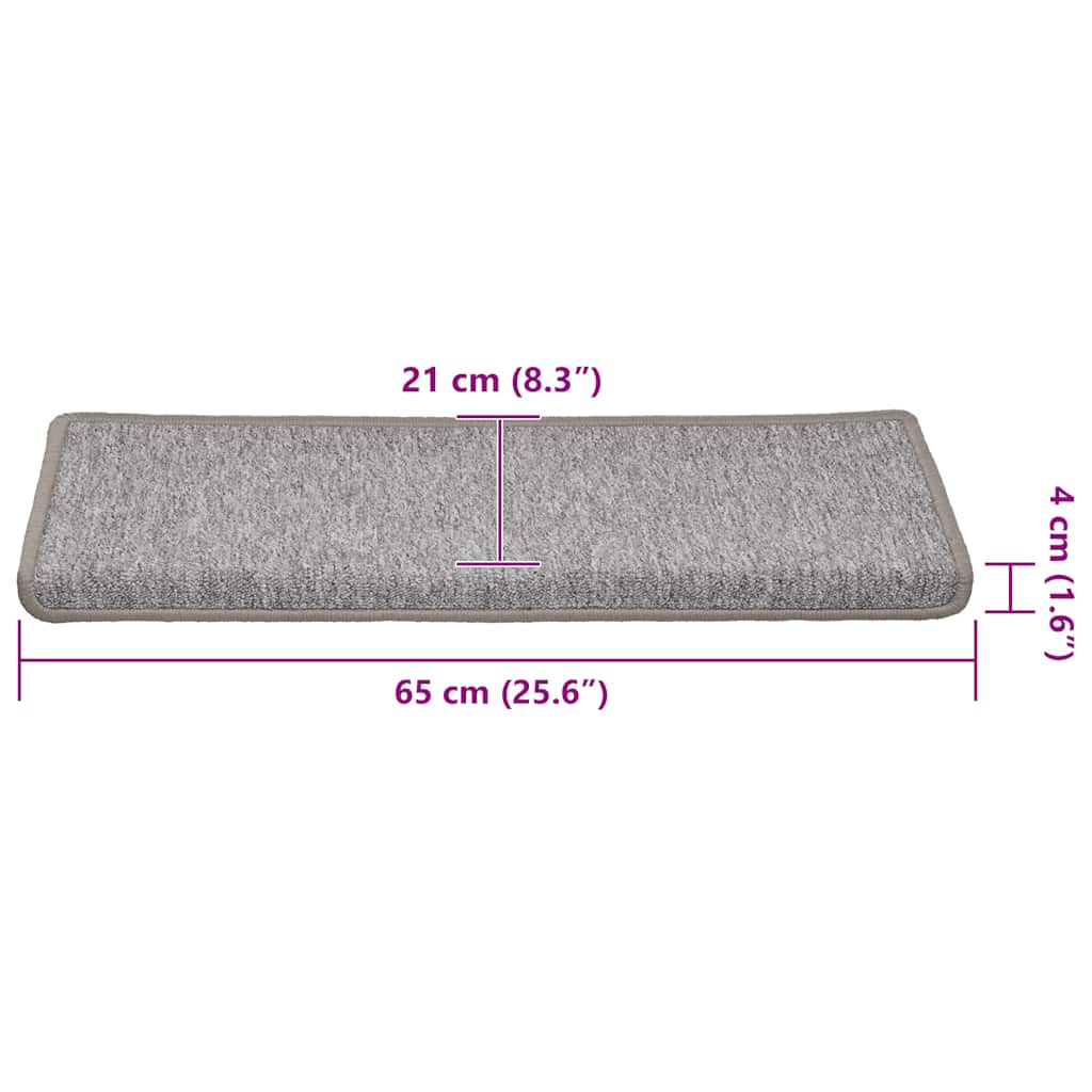 Stufenmatten 30 Stk. 65x21x4 cm Hellgrau Rechteckiger Rand