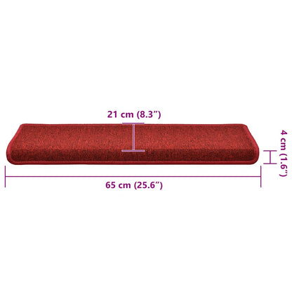 Stufenmatten 30 Stk. 65x21x4 cm Bordeaux Rechteckiger Rand