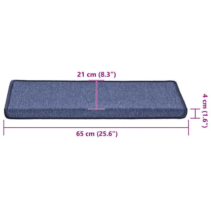 Stufenmatten 30 Stk. 65x21x4 cm Blau Rechteckiger Rand