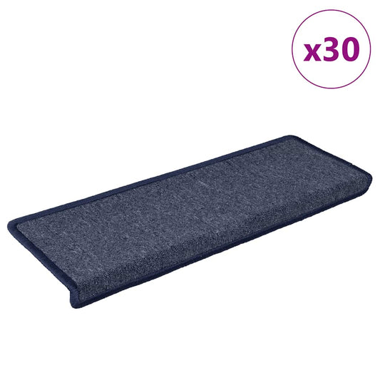 Stufenmatten 30 Stk. 65 x 21 x 4 cm Dunkelgrau und Blau Rechteckiger Rand
