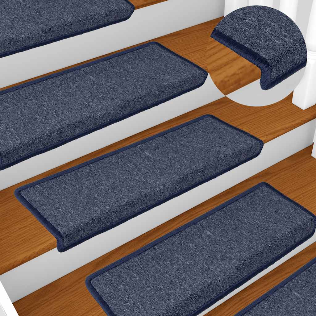 Stufenmatten 30 Stk. 65 x 21 x 4 cm Dunkelgrau und Blau Rechteckiger Rand