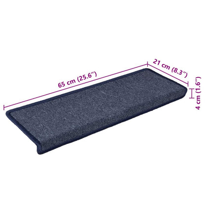 Stufenmatten 30 Stk. 65 x 21 x 4 cm Dunkelgrau und Blau Rechteckiger Rand