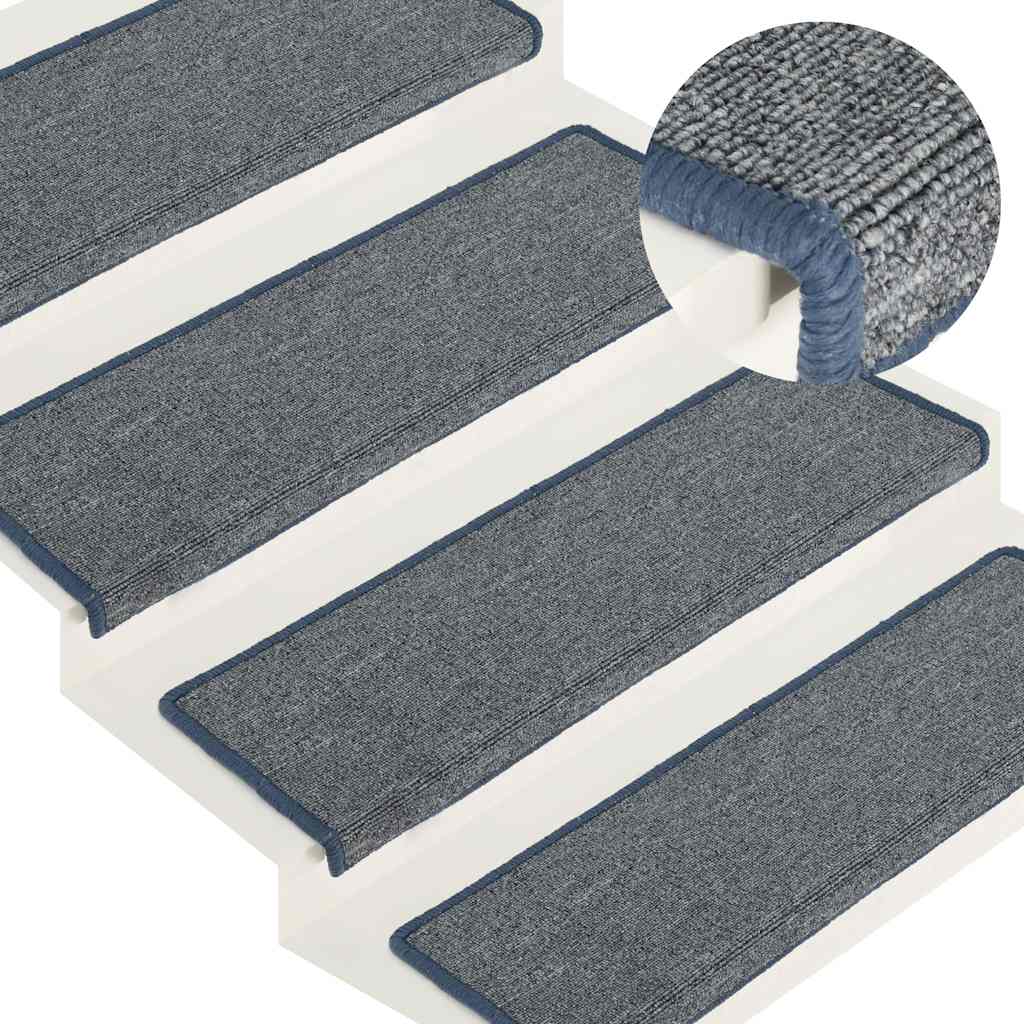 Stufenmatten 30 Stk. 65 x 21 x 4 cm Hellgrau und Blau Rechteckiger Rand