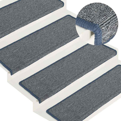 Stufenmatten 30 Stk. 65 x 21 x 4 cm Hellgrau und Blau Rechteckiger Rand