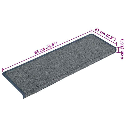 Stufenmatten 30 Stk. 65 x 21 x 4 cm Hellgrau und Blau Rechteckiger Rand