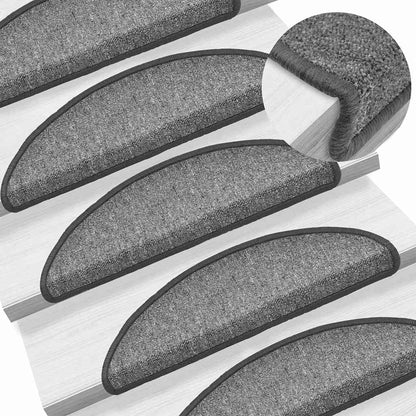 Stufenmatten 20 Stk. 56x17x3 cm Dunkelgrau Halbrund