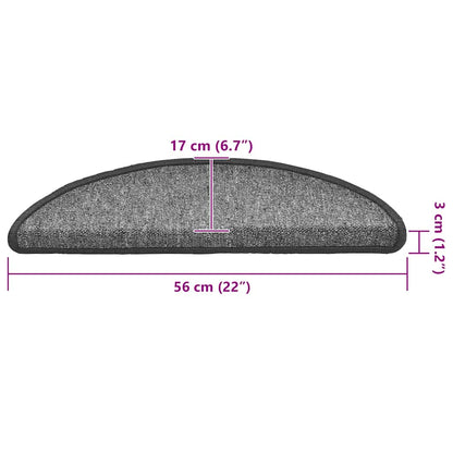 Stufenmatten 20 Stk. 56x17x3 cm Dunkelgrau Halbrund