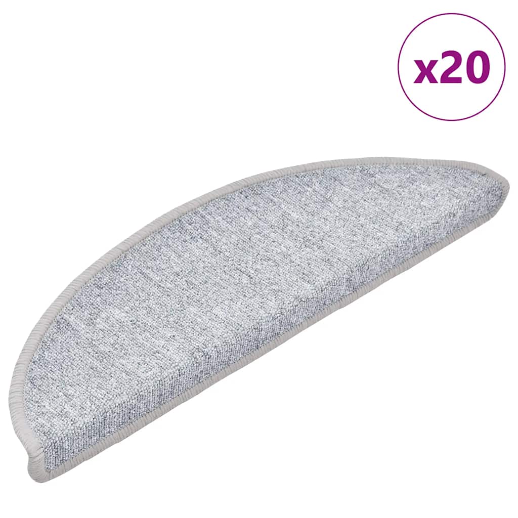 Stufenmatten 20 Stk. 56x17x3 cm Hellgrau Halbrund