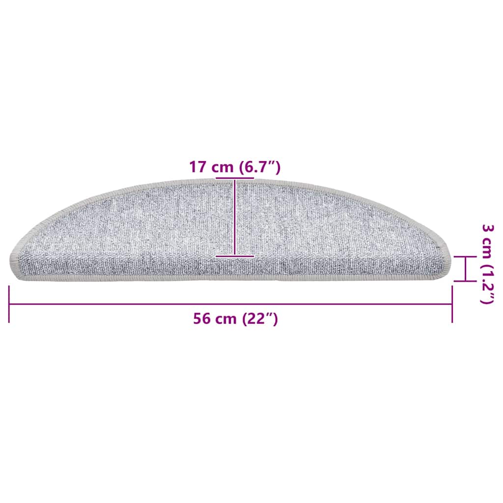 Stufenmatten 20 Stk. 56x17x3 cm Hellgrau Halbrund
