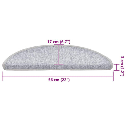 Stufenmatten 20 Stk. 56x17x3 cm Hellgrau Halbrund