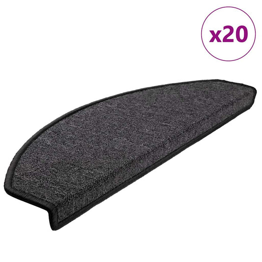 Stufenmatten 20 Stk. 65x24x4 cm Anthrazit Halbrund Groß