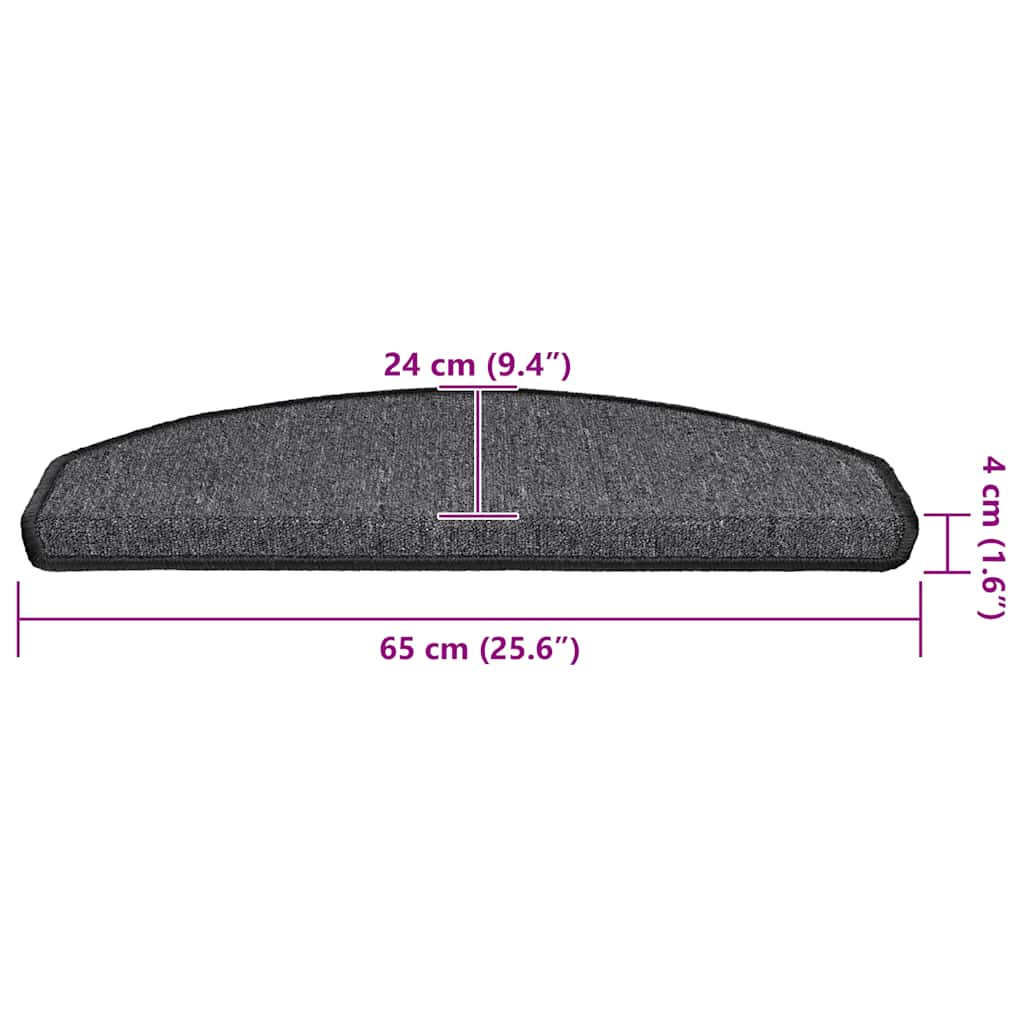 Stufenmatten 20 Stk. 65x24x4 cm Anthrazit Halbrund Groß